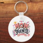 Moederlijkheid Mindful Moederschap Typografie Sleutelhanger (Voorkant)