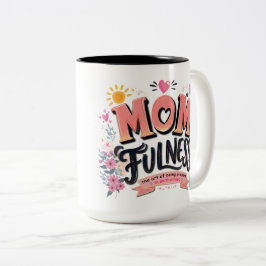 Moederlijkheid Mindful Moederschap Typografie Tweekleurige Koffiemok
