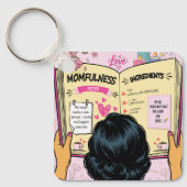 Moederlijkheid Receptenboek Schattige Striptekenin Sleutelhanger (Voorkant)