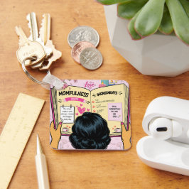 Moederlijkheid Receptenboek Schattige Striptekenin Sleutelhanger