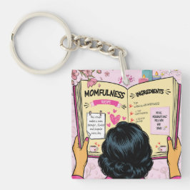 Moederlijkheid Receptenboek Schattige Striptekenin Sleutelhanger