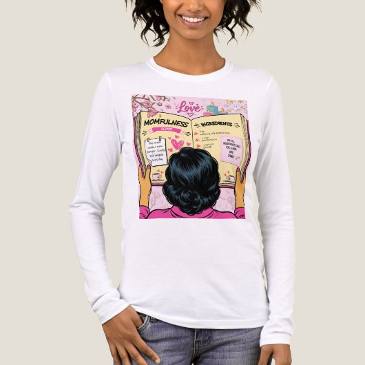 Moederlijkheid Receptenboek Schattige Striptekenin Tri-Blend Shirt (Voorkant volledig)