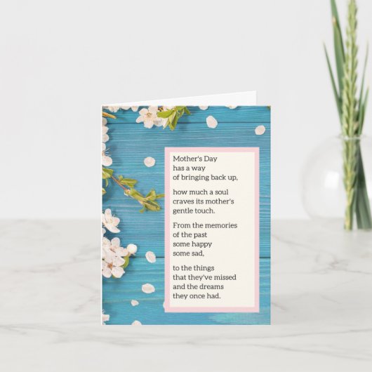 Moederloze Moederdag Kaart - Gedicht (Voorkant)