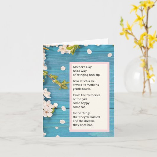 Moederloze Moederdag Kaart - Gedicht (Gele Bloem)