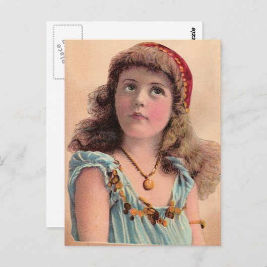  moedermeisje briefkaart (Voorkant / Achterkant)