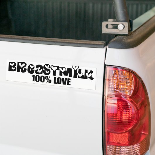 Moedermelk = 100% liefde bumpersticker (Op Truck)