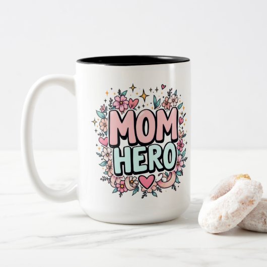 Moedermoed Tweekleurige Koffiemok (Met donut)