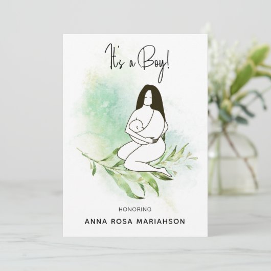 ** Moedermoeder die Baby vasthoudt, verlaat Baby s Kaart (Staand voorkant)