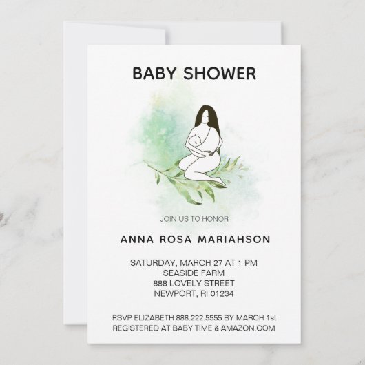 ** Moedermoeder die Baby vasthoudt, verlaat Baby s Kaart (Achterkant)