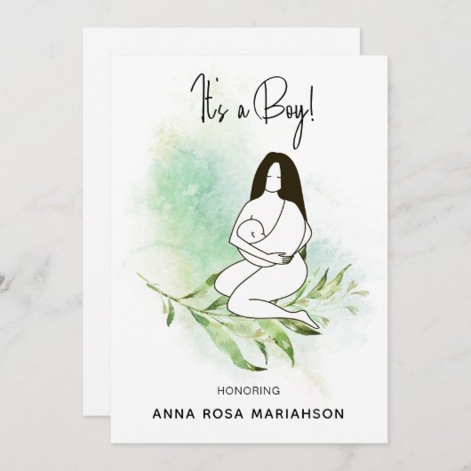 ** Moedermoeder die Baby vasthoudt, verlaat Baby s Kaart (Voorkant / Achterkant)