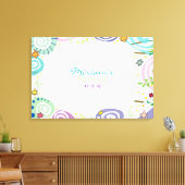 MOEDERNATUUR ZWIRL Bat Mitzvah tekent aan boord Canvas Afdruk (Insitu (Woonkamer))