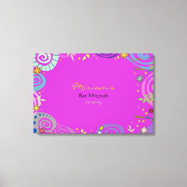 MOEDERNATUUR ZWIRL Bat Mitzvah tekent aan boord Canvas Afdruk