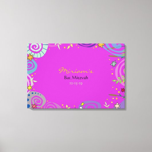 MOEDERNATUUR ZWIRL Bat Mitzvah tekent aan boord Canvas Afdruk (Voorkant)