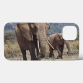 Moederolifant die loopt met olifantenkalf Case-Mate iPhone case (Achterkant (horizontaal))