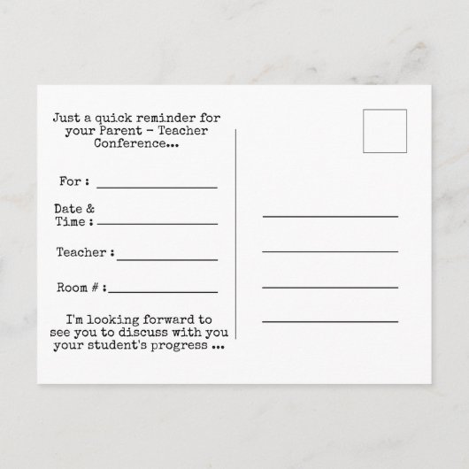 Moederonderwijzer Conference Blue Owl Briefkaart (Achterkant)