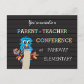 Moederonderwijzer Conference Blue Owl Briefkaart (Voorkant)