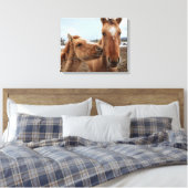 Moederpaard en veulen canvas afdruk (Insitu (Slaapkamer))