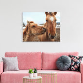 Moederpaard en veulen canvas afdruk (Insitu (Woonkamer))