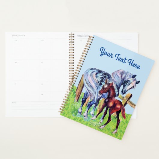  Moederpaard met Baby in Grass Blue Sky Planner (Display)