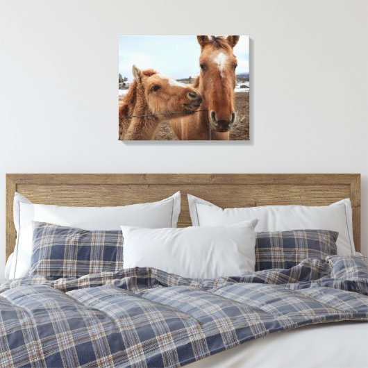 Moederpaarden en -dieren canvas afdruk (Insitu (Slaapkamer))