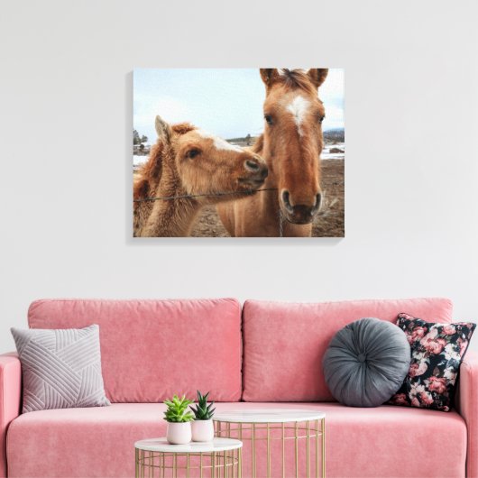 Moederpaarden en -dieren canvas afdruk (Insitu (Woonkamer))