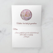 Moeders 3 Generaties Foto's Roze Roos Moederdag Feestdagen Kaart (Binnen)