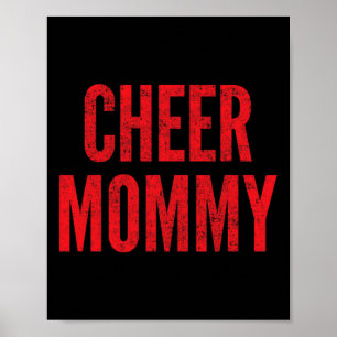 Moeders aanmoedigen Cheerleading Moeder Rode Overe Poster