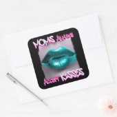 Moeders accepteren altijd kusjes vierkante sticker (Envelop)