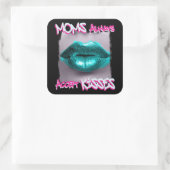 Moeders accepteren altijd kusjes vierkante sticker (Tas)