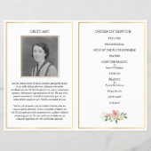 Moeders begrafenisprogramma gevouwen, roze roze ro flyer (Achterkant)