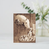 Moeders begroeten elkaar briefkaart (Staand voorkant)