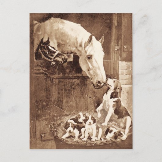 Moeders begroeten elkaar briefkaart (Voorkant)