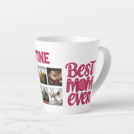 Moeders beste moeder ooit fotocollage latte mok (Rechterhoek)