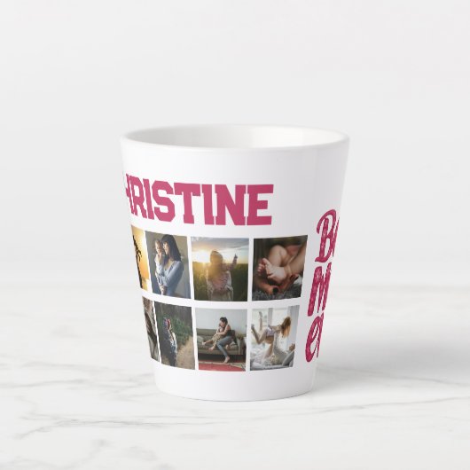 Moeders beste moeder ooit fotocollage latte mok (Voorkant)