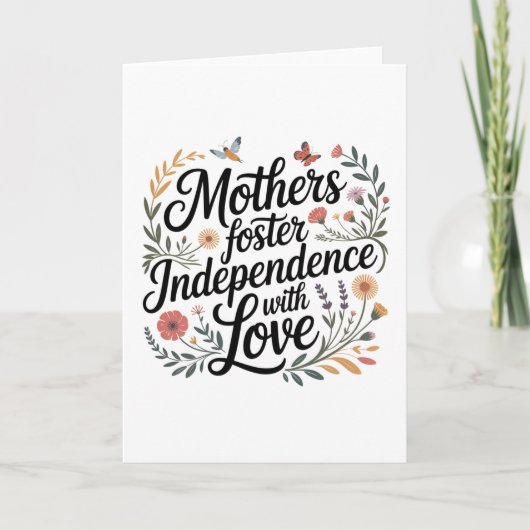 Moeders bevorderen onafhankelijkheid met liefde kaart (Voorkant)