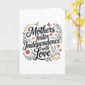 Moeders bevorderen onafhankelijkheid met liefde kaart (Gele Bloem)