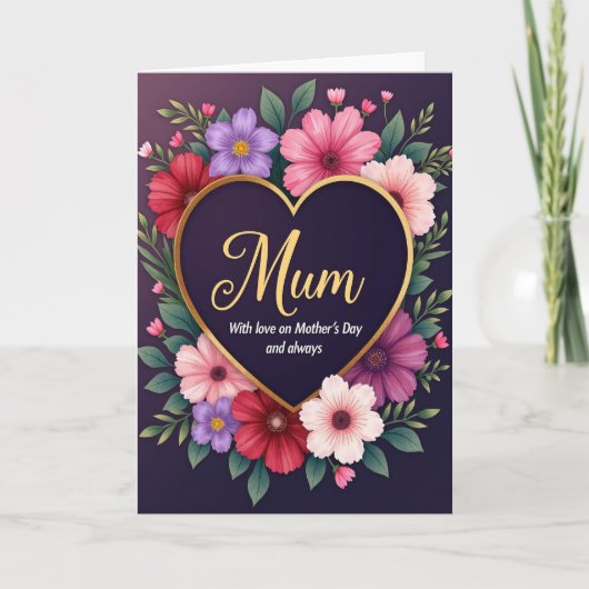 Moeders Bloemstuk van Liefde Kaart (Voorkant)
