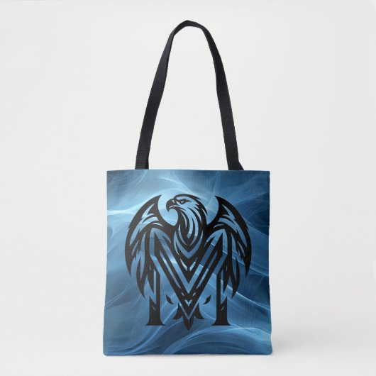 Moeders Bold Eagle op Blue Smoke Grote Schoudertas Tote Bag (Voorkant)