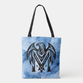 Moeders Bold Eagle op Blue Smoke grote schoudertas Tote Bag (Achterkant)