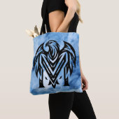 Moeders Bold Eagle op Blue Smoke grote schoudertas Tote Bag (Dichtbij)