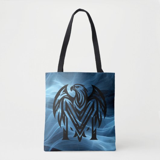 Moeders Bold Eagle op Blue Smoke Grote Schoudertas Tote Bag (Voorkant)