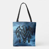 Moeders Bold Eagle op Blue Smoke Grote Schoudertas Tote Bag (Achterkant)