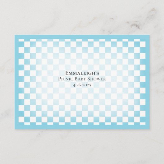 Moeders buik grootte schattig Beer picknick Baby s Informatiekaartje (Achterkant)