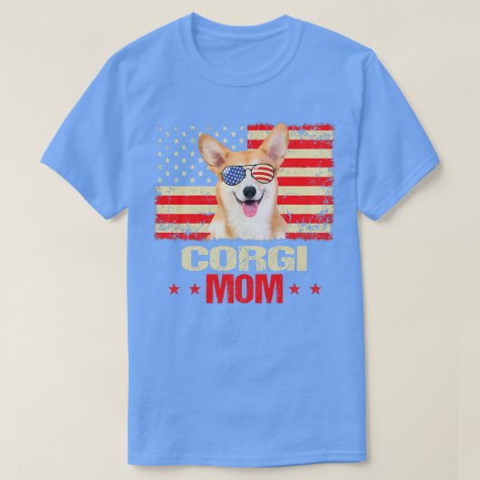 Moeders Corgi-moeder Usa-vlag Hondliefhebber Moede T-shirt (Design voorkant)