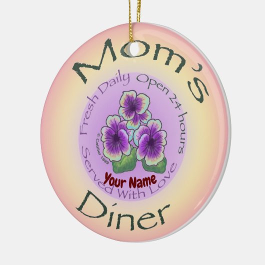Moeders Diner aangepaste naam Keramisch Ornament (Links)