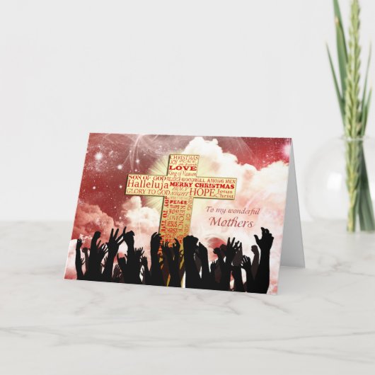 Moeders, een Christelijk kerstfeest Feestdagen Kaart (Voorkant)