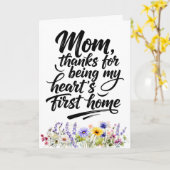 Moeders eerste thuis aquarel wilde bloemen kaart (Gele Bloem)