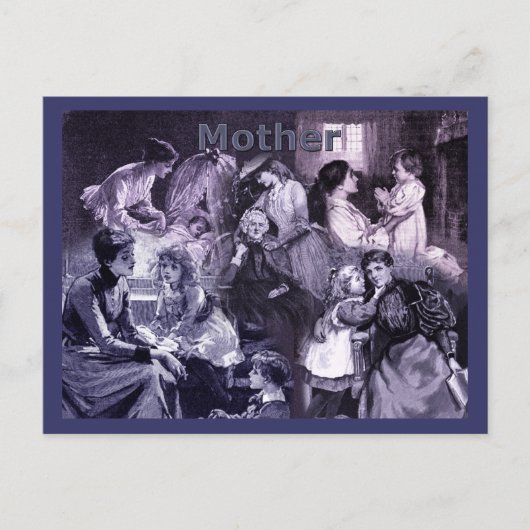  moeders en kinderen Collage Briefkaart (Voorkant)