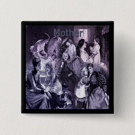 moeders en kinderen Collage Moederdag Vierkante Button 5,1 Cm