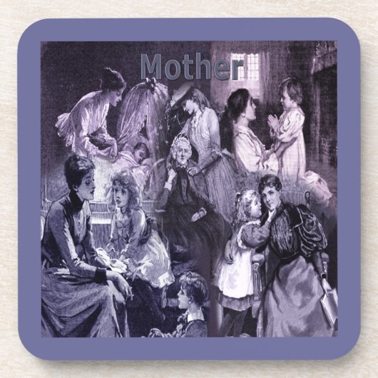 moeders en kinderen Collage Onderzetter (Voorkant)